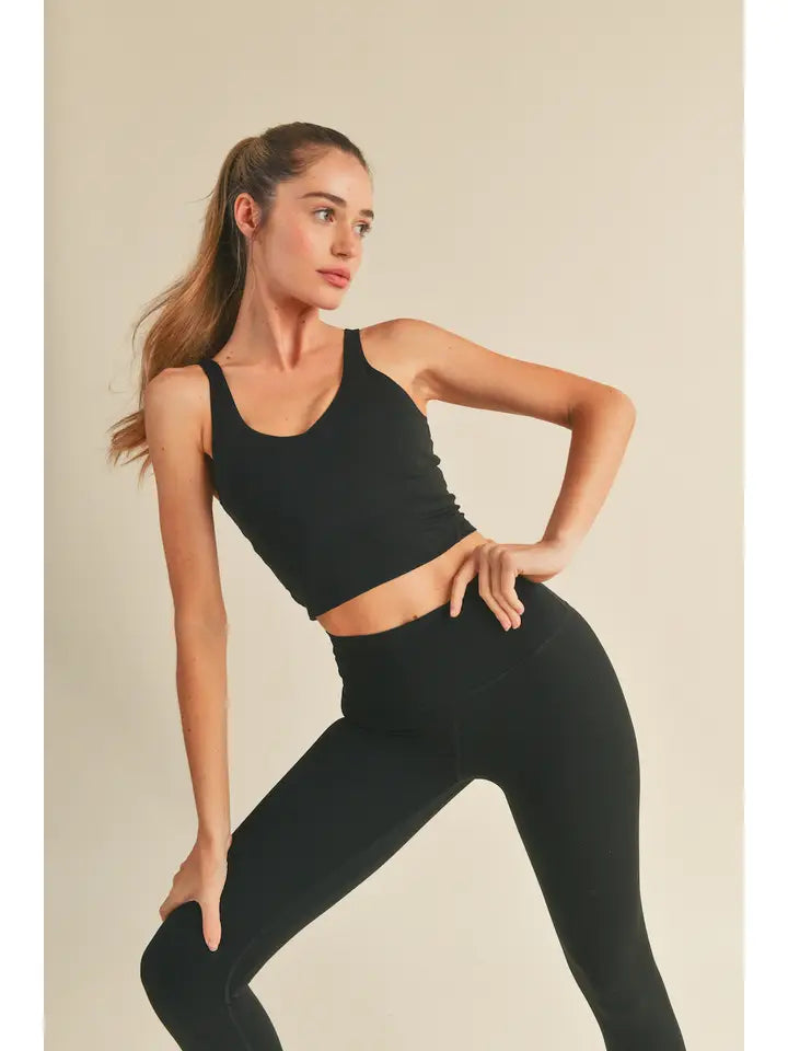 Black Aligned Performance Cropped Tank Top