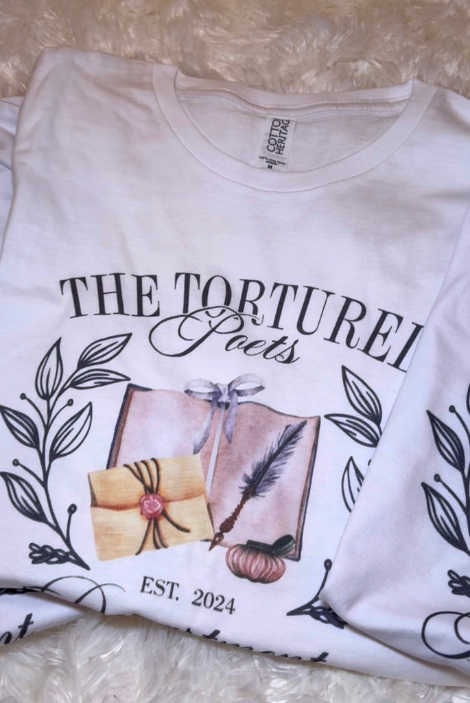 'The Tortured Poets Department' Short Sleeve T Shirt in White