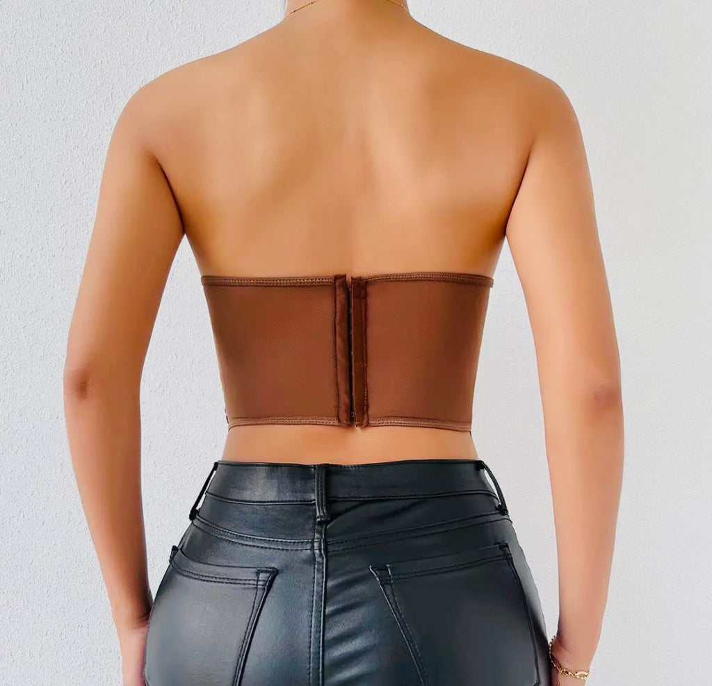 Rose Lace Strapless Corset