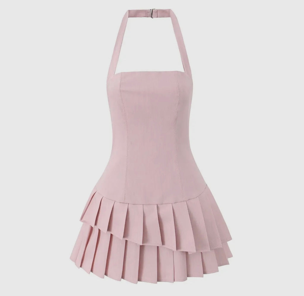 Pleated Dress with Stich Detail