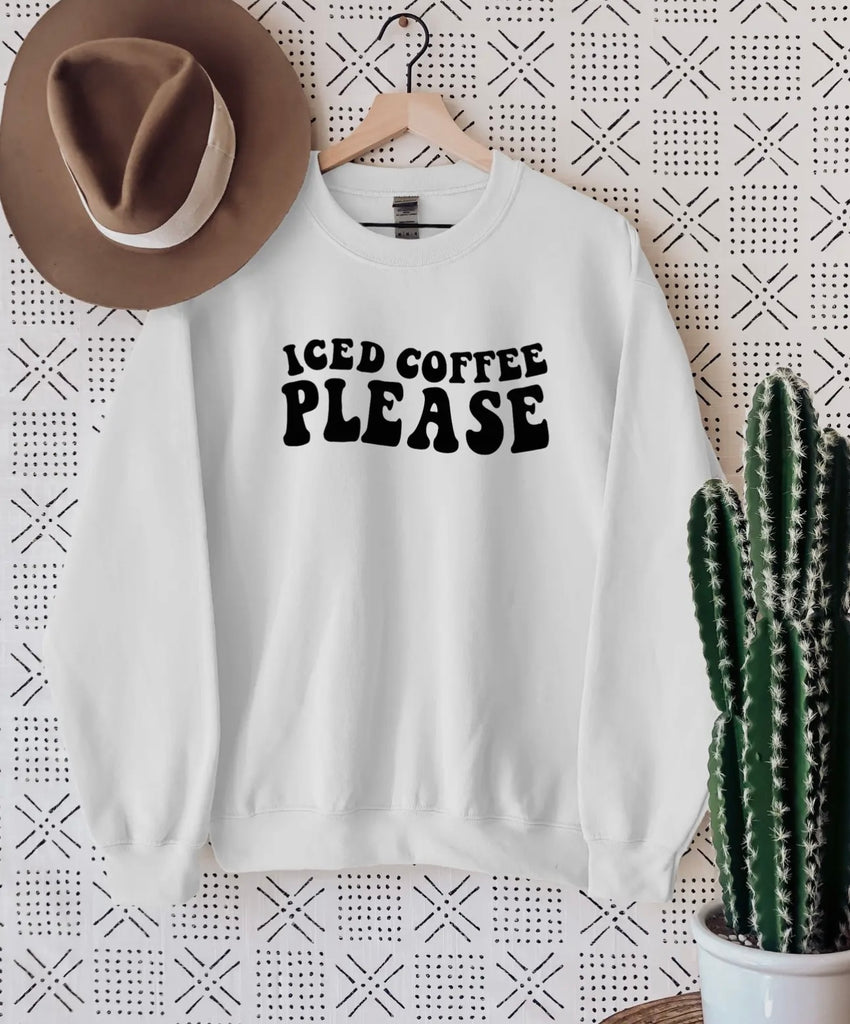 'Iced Coffee Please' Sweatshirt In Sand