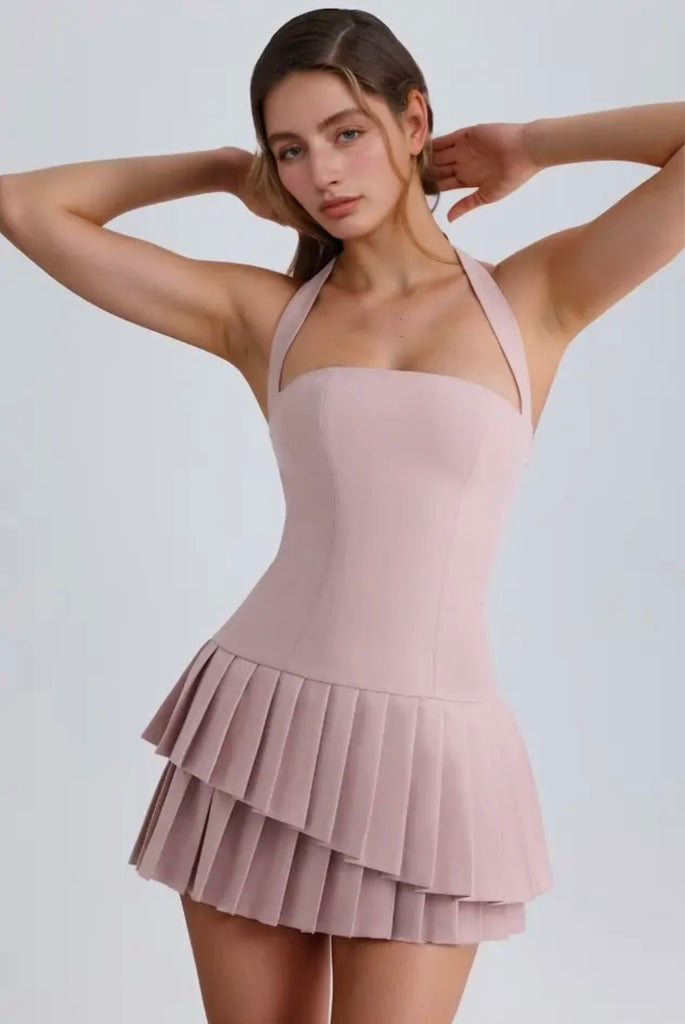 Pleated Dress with Stich Detail