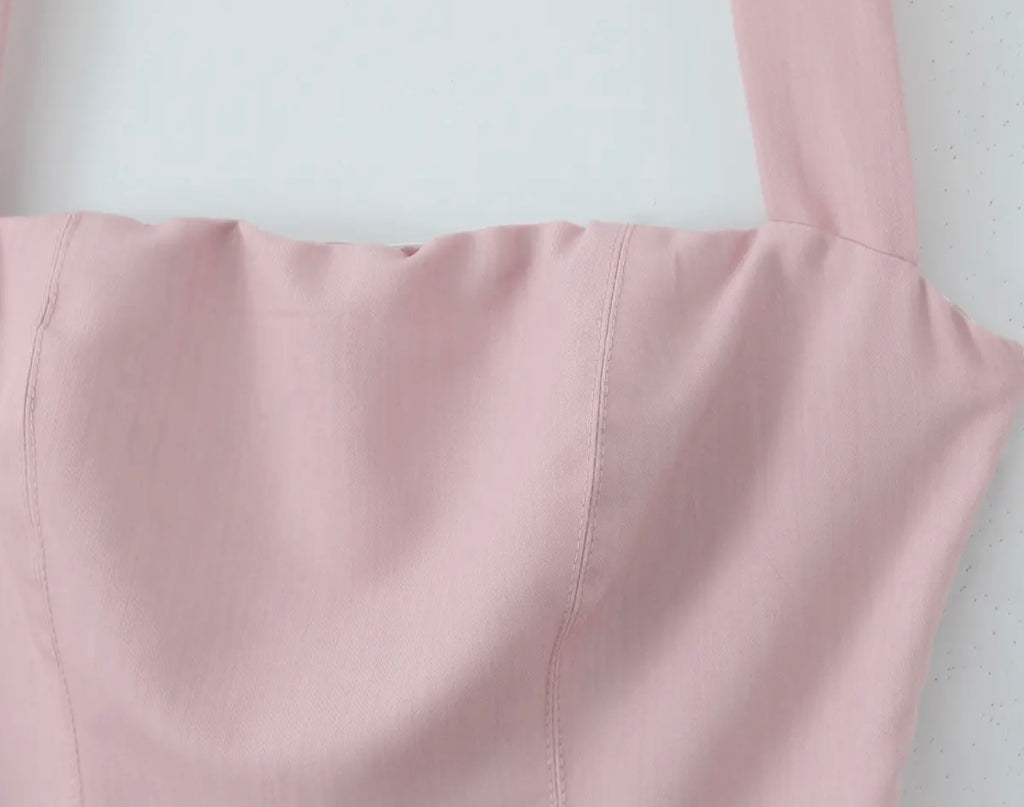 Pleated Dress with Stich Detail