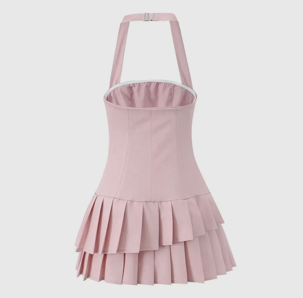 Pleated Dress with Stich Detail