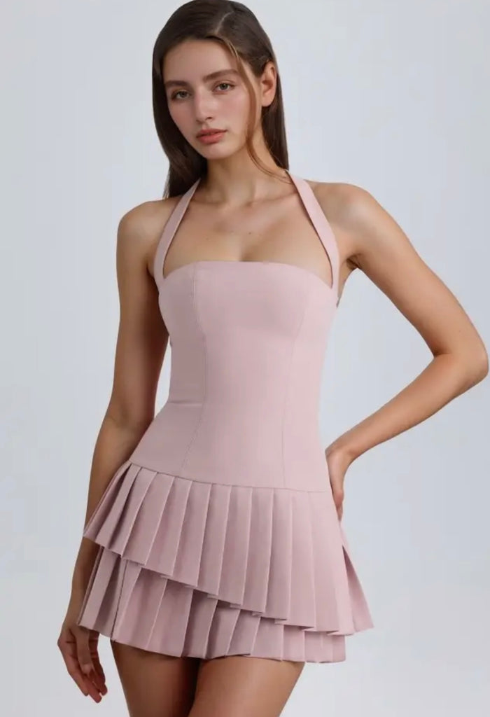 Pleated Dress with Stich Detail