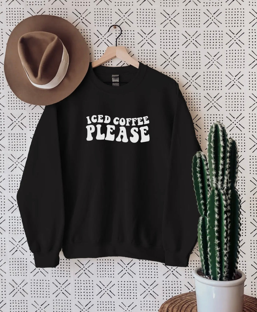 'Iced Coffee Please' Sweatshirt In Sand